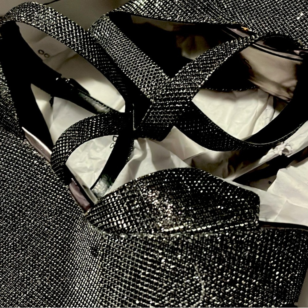 Glitter black wedges by guess